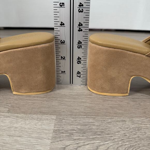 Anthropologie Matisse Women's Tan Brown Terry Platform Heels Size 8M - Picture 11 of 15